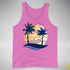 Genderqueer Pride Hammock Summer Beach Sunset Premium Tank Top - Neon Pink